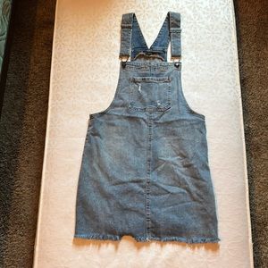 Denim blue overall dress
